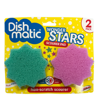 Load image into Gallery viewer, Dishmatic Wonder Stars Scourer Pad 2 Pack