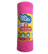 Load image into Gallery viewer, Dishmatic Tear N' Wipe Microfibre Cloths 15 Pack