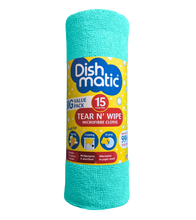 Load image into Gallery viewer, Dishmatic Tear N' Wipe Microfibre Cloths 15 Pack