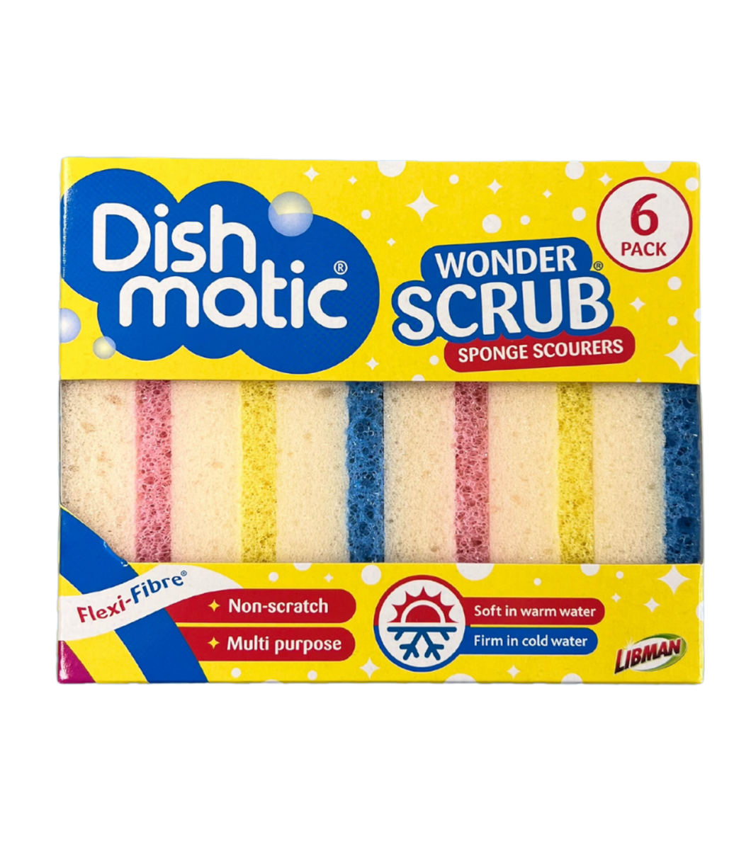 Dishmatic Wonder Scrub Sponge Scourers 6 Pack