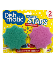 Load image into Gallery viewer, Dishmatic Wonder Stars Scourer Pad 2 Pack

