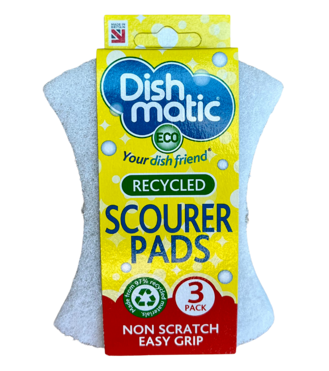 Dishmatic ECO Non Scratch Recycled Scourer Pads 3 Pack